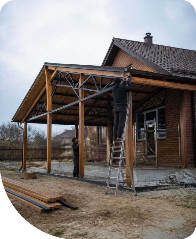 Пристройка навеса к дому и участку в Лиски под ключ